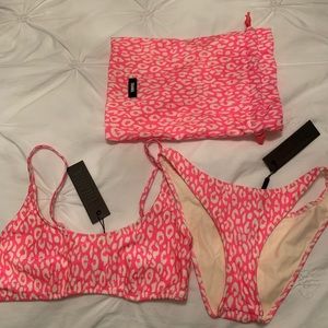 Hot Pink Cheetah Triangl Bathing Suit